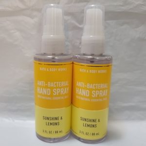 (2) Bath & Body Works SUNSHINE & LEMONS Anti-Bacterial Hand Spray 3 fl oz Each
